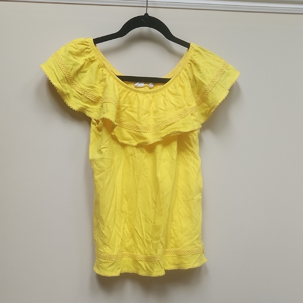 Yellow Ruffled Women's Top